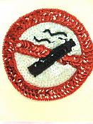 Self Adhesive No Smoking Sign Applique Beaded Sequin Patch 4" LC1661