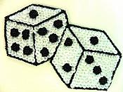 Self Adhesive Double Dice Applique Beaded Sequin Patch 5.5" LC1663