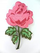 Rose Embroidered Pink Mauve Applique Patch 5.25" F63