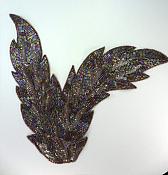Bodice Sequin Beaded Applique Bronze AB Patch 10" F68