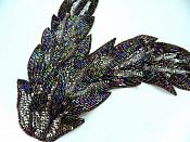 Bodice Sequin Beaded Applique Bronze AB Patch 10" F68