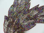 Bodice Sequin Beaded Applique Bronze AB Patch 10" F68