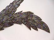 Bodice Sequin Beaded Applique Bronze AB Patch 10" F68