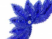 High Quality Sequin Bugle Beaded Applique Royal Blue Crystal Rhinestone Center Clothing Patch Motif 0084
