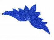 High Quality Sequin Bugle Beaded Applique Royal Blue Crystal Rhinestone Center Clothing Patch Motif 0084