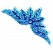 High Quality Sequin Bugle Beaded Applique Turquoise Crystal Rhinestone Center Clothing Patch Motif 0084