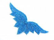 High Quality Sequin Bugle Beaded Applique Turquoise Crystal Rhinestone Center Clothing Patch Motif 0084