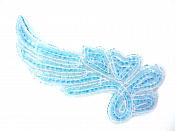 Sequin Appliques Turquoise Beaded Mirror Pair Dance Costume Patch 7" XR388X