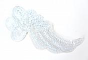 Sequin Appliques Silver Beaded Mirror Pair Dance Costume Patch 7" XR388X