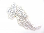 Appliques Red Rhinestones Gold Beaded Mirror Pair Dance Costume Patch 7" XR383X