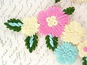 Lace Embroidered Multi-Color Designer Floral Mirror Pair Appliques 6.5" GB802