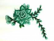 3D Embroidered Applique Green Single Floral Vine Sewing Supply Clothing Patch 9" BL160