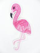 Flamingo Embroidered Applique Pink Iron On Patch 4" GB704