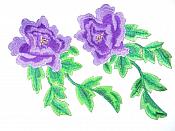 Purple Embroidered Appliques Floral Mirror Pairs 7.5" GB695X