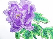 Purple Embroidered Appliques Floral Mirror Pairs 7.5" GB695X
