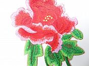 Red Pink Embroidered Appliques Floral Mirror Pairs 7.5" GB695X