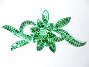 Green Flower Sequin Embroidered Floral Applique 9.5" GB58