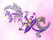 Purple Embroidered Appliques Floral Mirror Pairs 3.75" GB696X