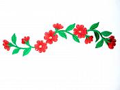 Floral Embroidered Applique Red Dance Costume Craft Patch 9.5" GB720