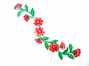 Floral Embroidered Applique Red Dance Costume Craft Patch 9.5" GB720