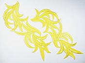 Yellow Embroidered Appliques Costume Designer Mirror Pairs 11.25" GB691X