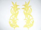 Yellow Embroidered Appliques Costume Designer Mirror Pairs 11.25" GB691X