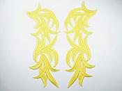 Yellow Embroidered Appliques Costume Designer Mirror Pairs 11.25" GB691X