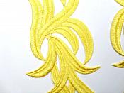 Yellow Embroidered Appliques Costume Designer Mirror Pairs 11.25" GB691X