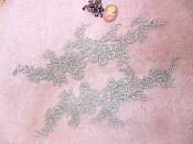 Embroidered Floral Applique Mirror Pair Silver Clothing Patch Craft Motif 13.5" (BL98X)