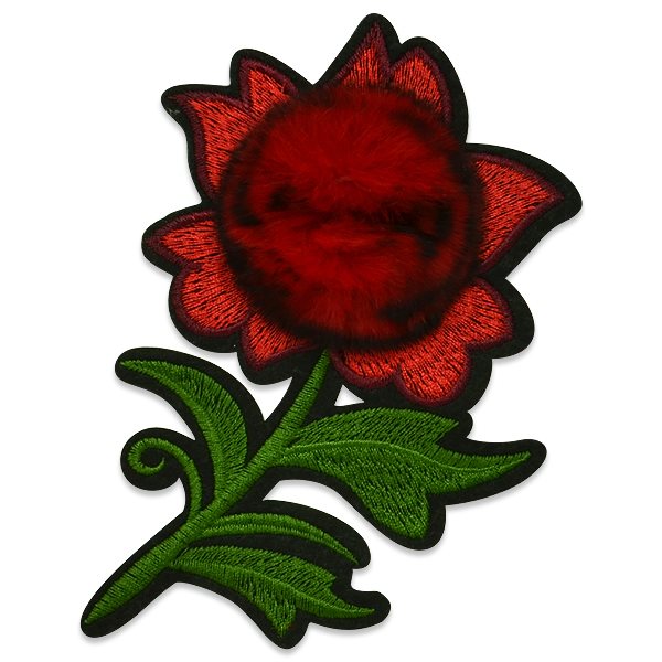 Red Rose Applique Embroidered Iron On Clothing Patch 6" ESA6430