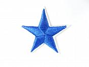 Star Embroidered Applique Blue With White Edge Iron On Patch 1.5" GB711