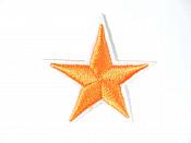 Star Embroidered Applique Orange With White Edge Iron On Patch 1.5" GB711