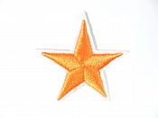 Star Embroidered Applique Orange With White Edge Iron On Patch 1.5" GB711