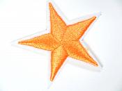 Star Embroidered Applique Orange With White Edge Iron On Patch 1.5" GB711