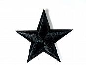 Star Applique Embroidered Black Iron On Patch 1.75" GB708