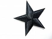 Star Applique Embroidered Black Iron On Patch 1.75" GB708