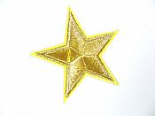 Star Embroidered Applique Metallic Gold Iron On Patch 2.25" GB716