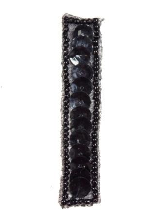 K3  Black Sequin Number ( 1 ) Applique  2.5"