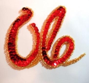 LC66  Ole Sequin  Beaded Applique 3.5"
