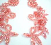Sequin Appliques Coral Mirror Pair Beaded Dance Patch 0183X