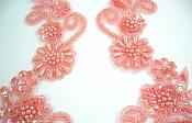Sequin Appliques Coral Mirror Pair Beaded Dance Patch 0183X