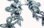 Gunmetal Mirror Pair Sequin Beaded Appliques 0183X