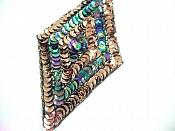 Diamond Sequin Applique Bronze Peacock  FS475