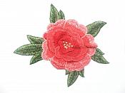 Floral Embroidered Applique Red Coral Dance Costume 7.5" GB699