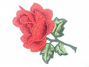 Floral Embroidered Applique Red Dance Costume Craft Patch 4.5" GB701