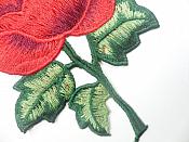 Floral Embroidered Applique Red Dance Costume Craft Patch 4.5" GB701
