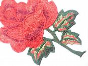 Floral Embroidered Applique Red Dance Costume Craft Patch 4.5" GB701