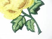 Floral Embroidered Applique Yellow Brown Dance Costume Craft Patch 4.5" GB701