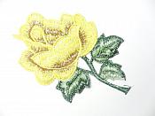 Floral Embroidered Applique Yellow Brown Dance Costume Craft Patch 4.5" GB701