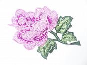 Floral Embroidered Applique Lavender Dance Costume Craft Patch 4.5" GB701